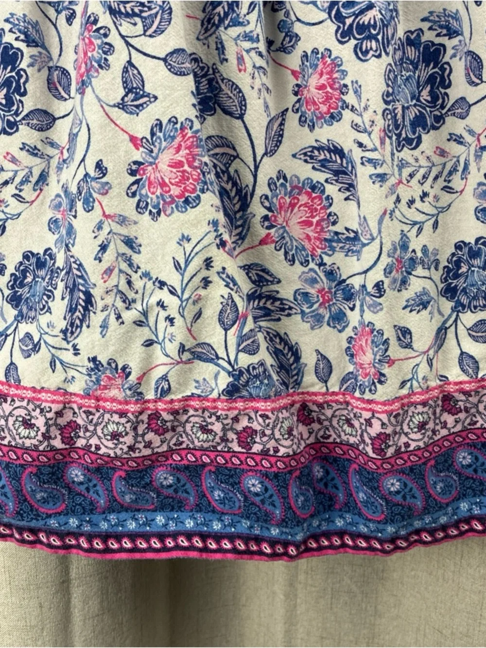 Old Navy Girls Floral Peasant Dress White Blue Pink Boho Prairie Cottage S 6-7